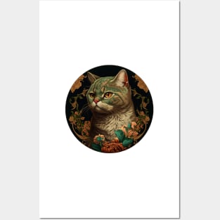 Amazing Cute Adorable Cat and Floral Design Collection for Cat Lovers Posters and Art